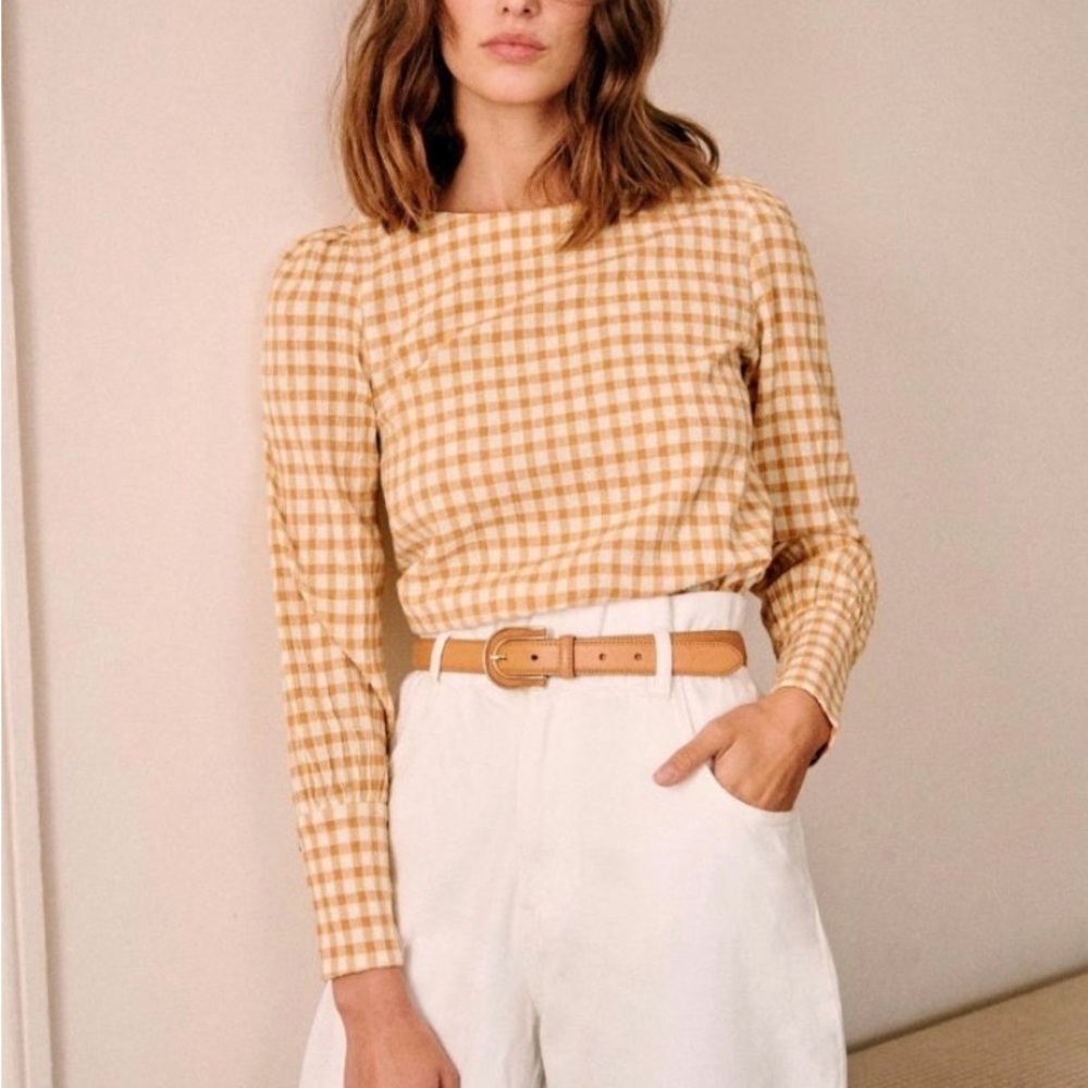 Sezane Lina Gingham Blouse